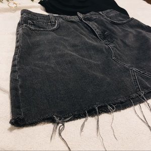 BDG | Black Austin Notched Denim Skirt | L